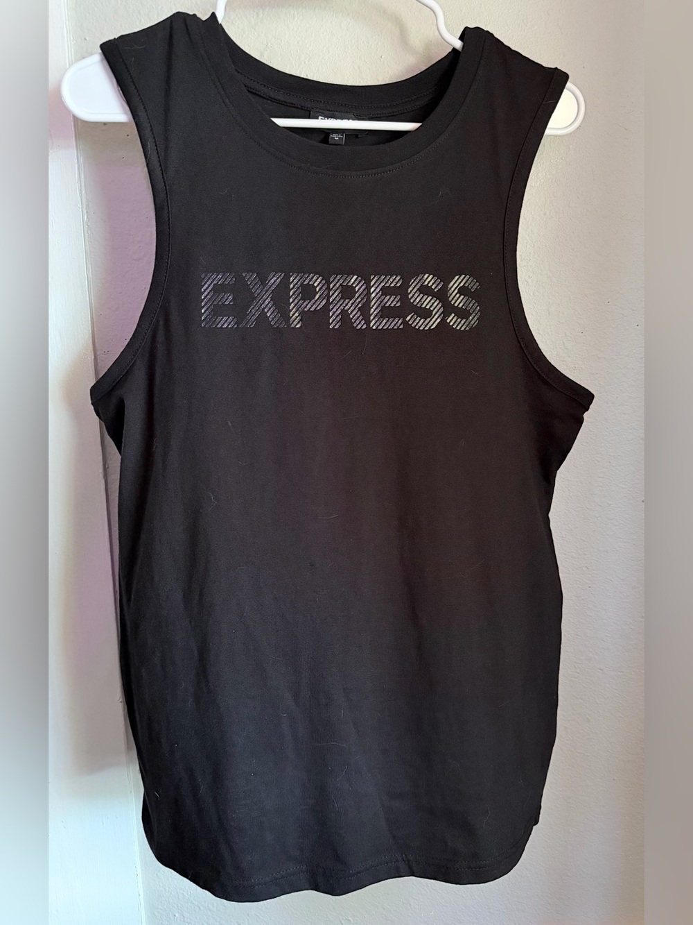 Express Logo Black Tank  Top Men Medium